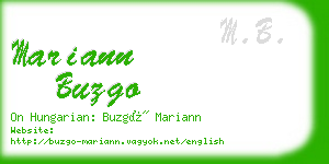 mariann buzgo business card